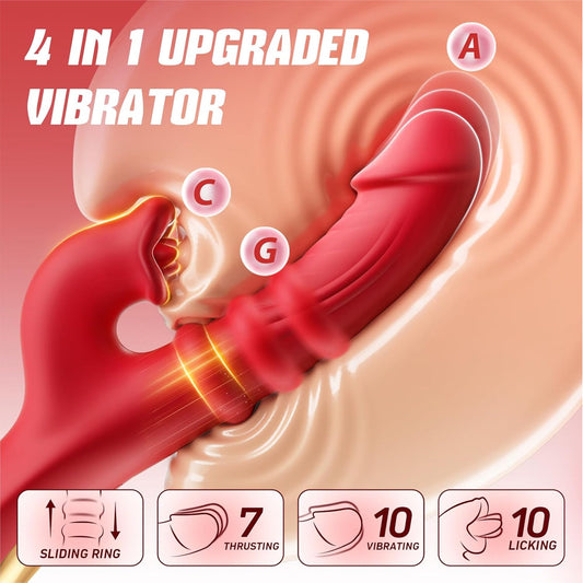 7 push+10 lick vibration, slip ring G-spot vibrator, AI thrust sex toy