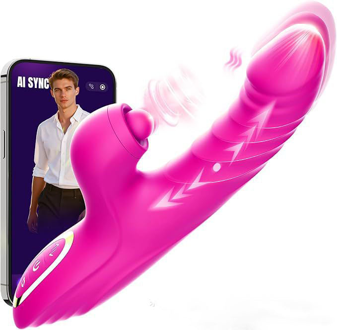 10 shakes+7 pushes+licks, AI controlled, G-spot Rose Rabbit vibrator