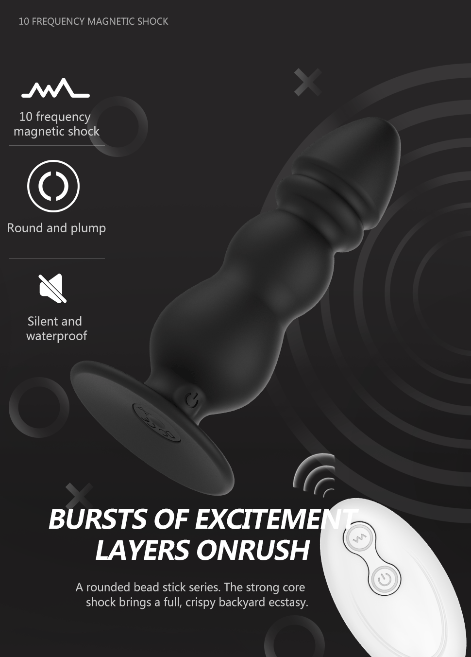 360 ° rotation+10 levels of vibration Men's Prostate Massager, eddy current surrounds and stimulates the prostate, S&M