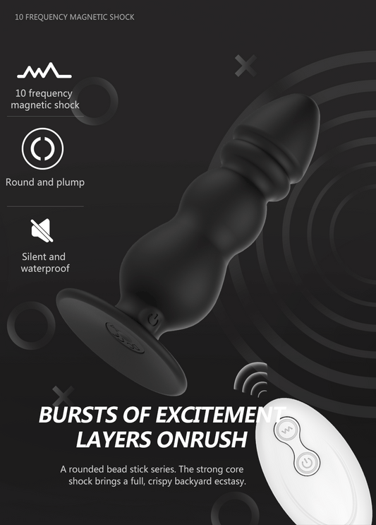 360 ° rotation+10 levels of vibration Men's Prostate Massager, eddy current surrounds and stimulates the prostate, S&M