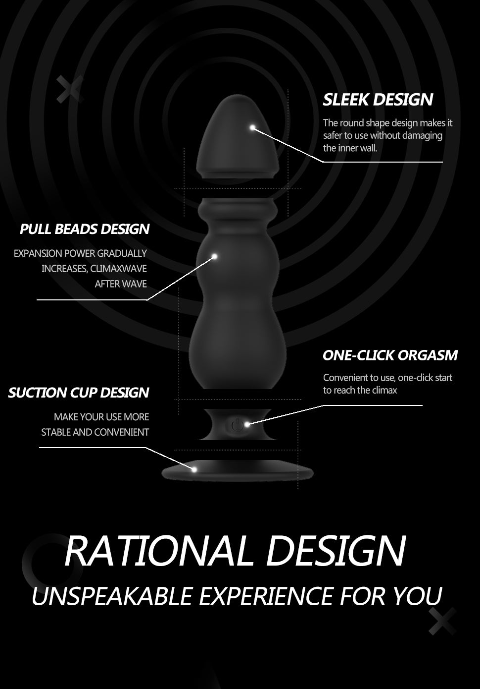 360 ° rotation+10 levels of vibration Men's Prostate Massager, eddy current surrounds and stimulates the prostate, S&M