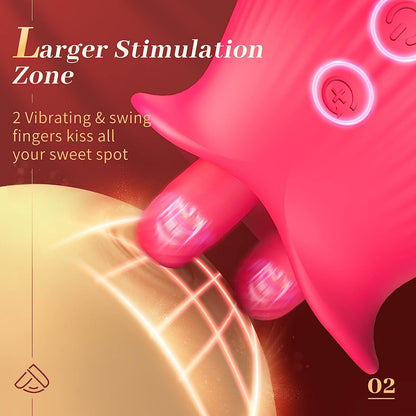Rose sucking vibrator: 7 sucking+10 licking+360 ° licking vibration, detachable cup