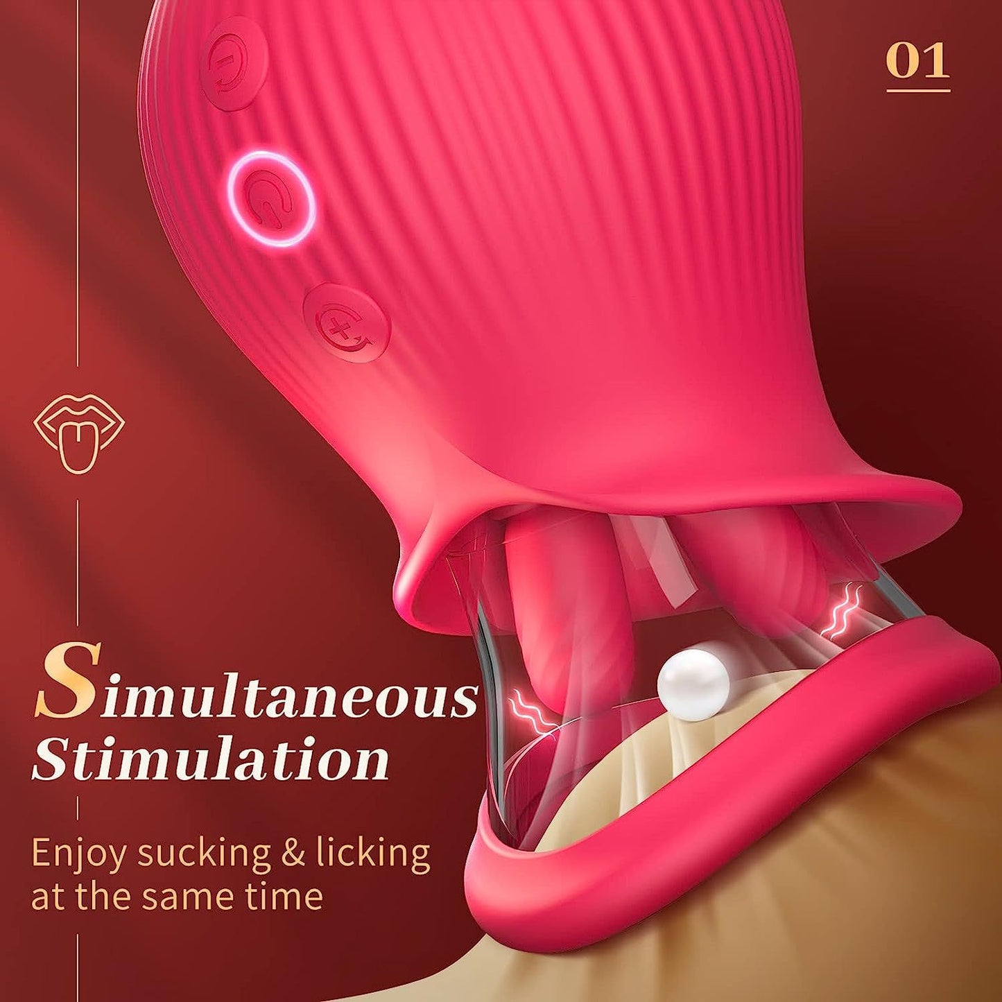Rose sucking vibrator: 7 sucking+10 licking+360 ° licking vibration, detachable cup