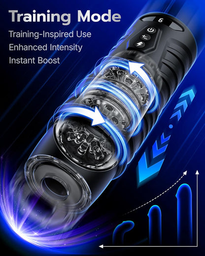 Men's airplane cup, 7-pin+7-turn mode, AI synchronization, hands-free+LCD screen, optional base/handle