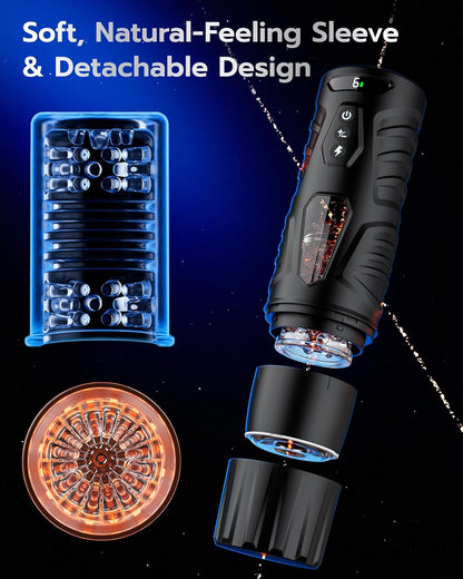 Men's airplane cup, 7-pin+7-turn mode, AI synchronization, hands-free+LCD screen, optional base/handle