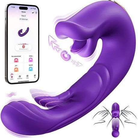 5 swings+5 licks, APP control, G-spot rabbit+rose clitoral stimulation