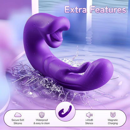 5 swings+5 licks, APP control, G-spot rabbit+rose clitoral stimulation