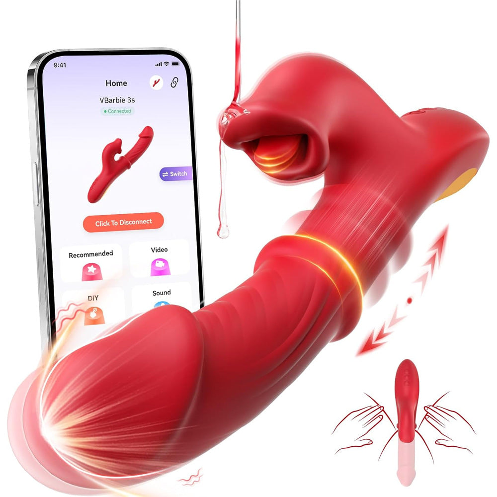 7 push+10 lick vibration, slip ring G-spot vibrator, AI thrust sex toy