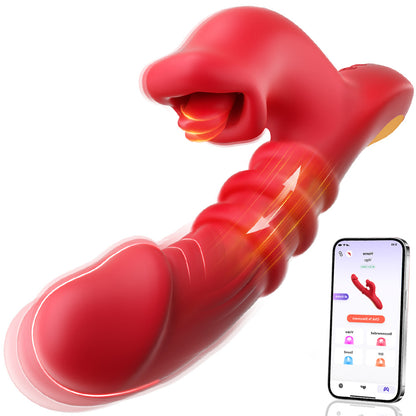 7 push+10 lick vibration, slip ring G-spot vibrator, AI thrust sex toy