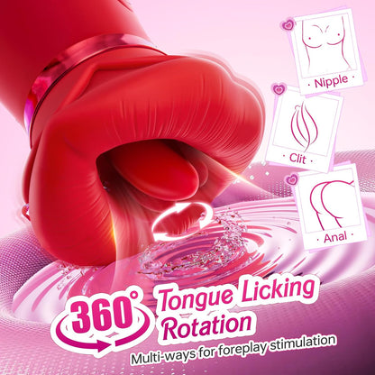 Suction vibrator rose sex toy: 10 licking+3 automatic+1 manual suction, controlled by APP