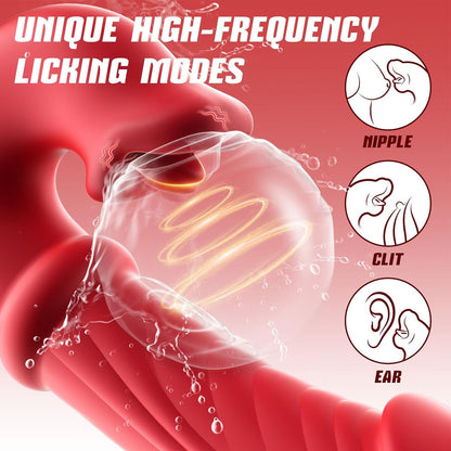 7 push+10 lick vibration, slip ring G-spot vibrator, AI thrust sex toy
