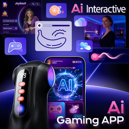 3-in-1 AI synchronized airplane cup: 9 suction+9 vibration, APP intelligent control, men's sexual massage.