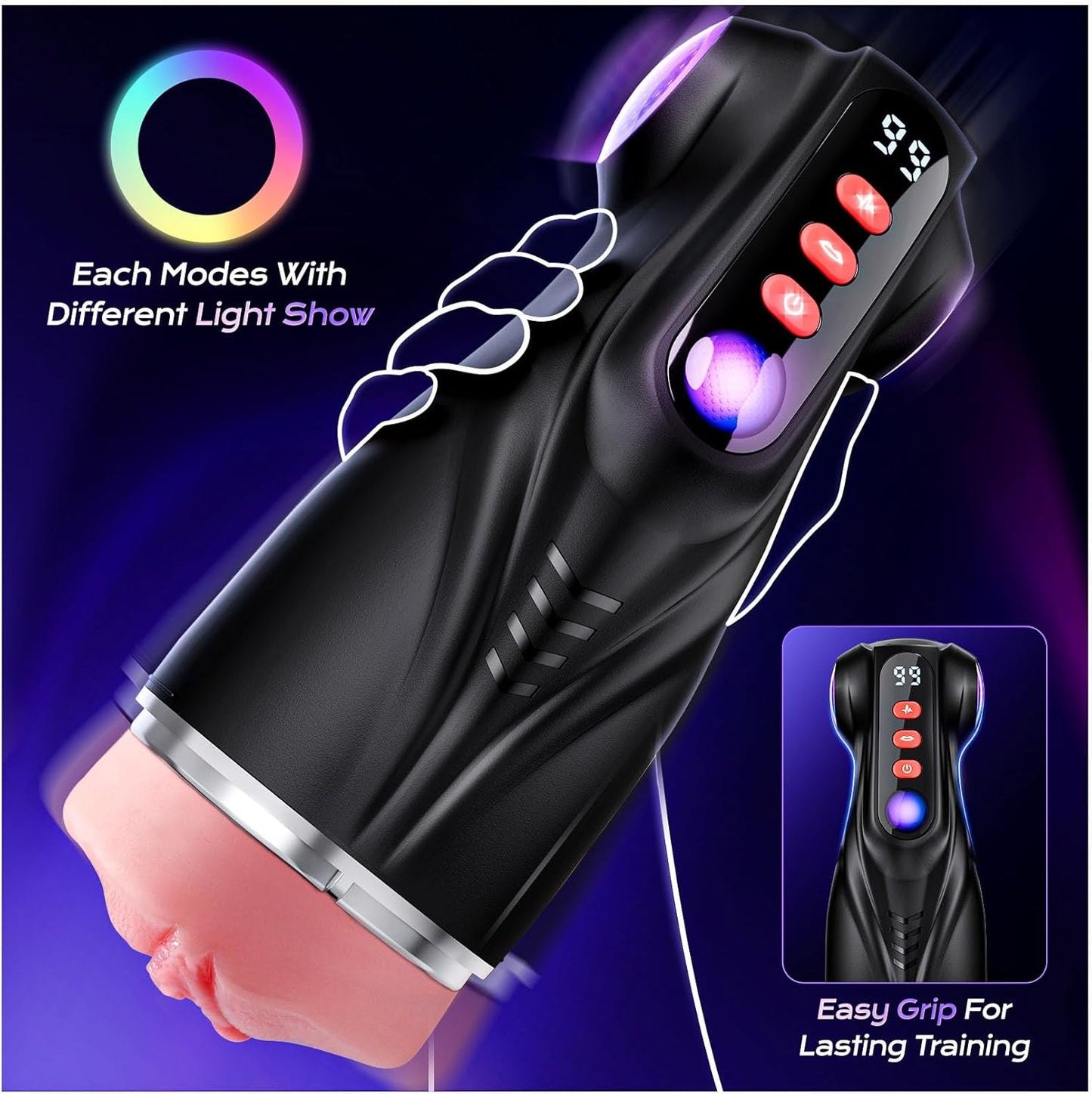 3-in-1 AI synchronized airplane cup: 9 suction+9 vibration, APP intelligent control, men's sexual massage.