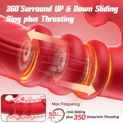 7 push+10 lick vibration, slip ring G-spot vibrator, AI thrust sex toy