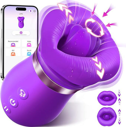 Suction vibrator rose sex toy: 10 licking+3 automatic+1 manual suction, controlled by APP