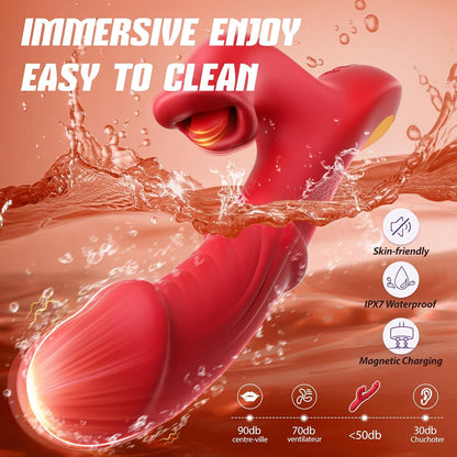 7 push+10 lick vibration, slip ring G-spot vibrator, AI thrust sex toy