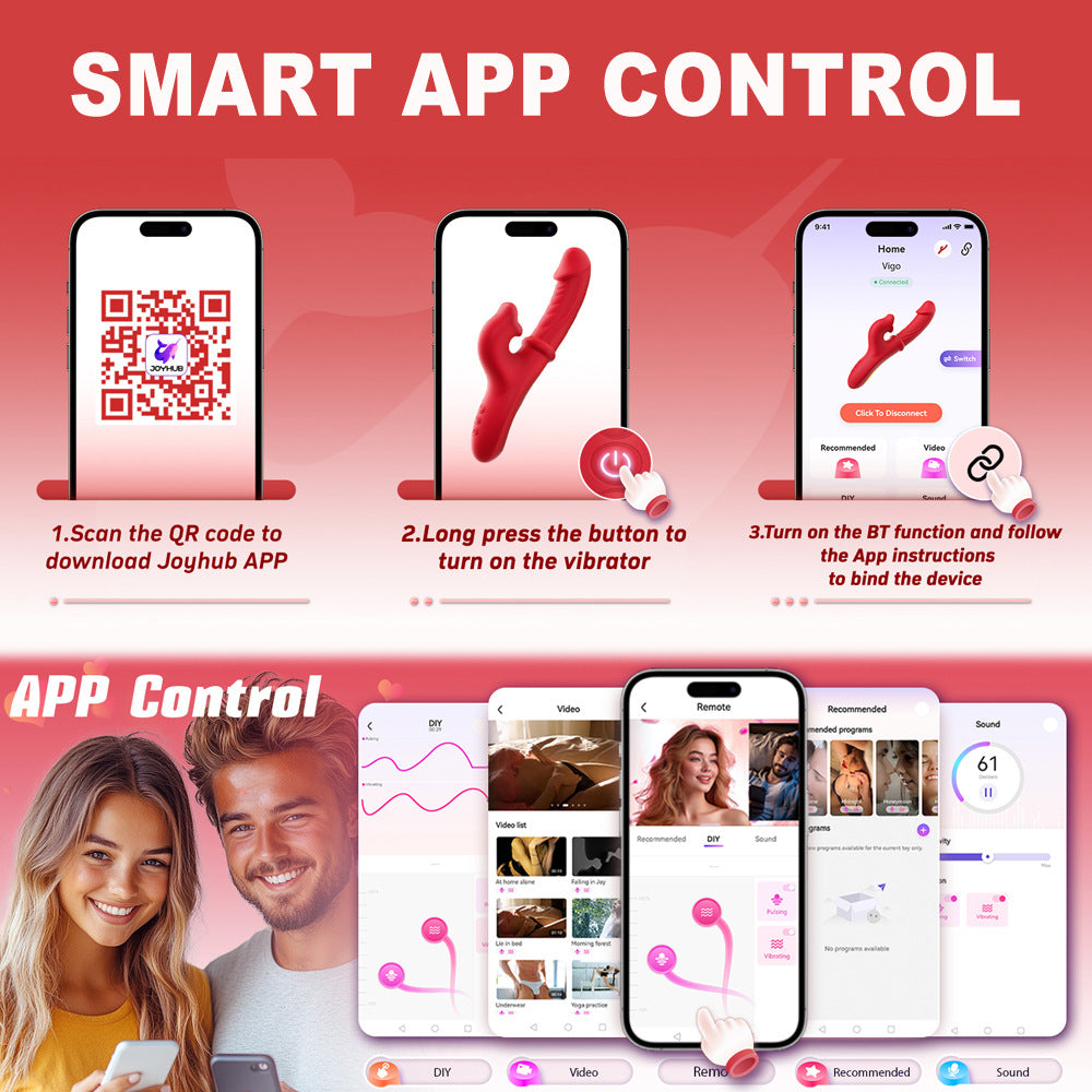 7 push+10 lick vibration, slip ring G-spot vibrator, AI thrust sex toy