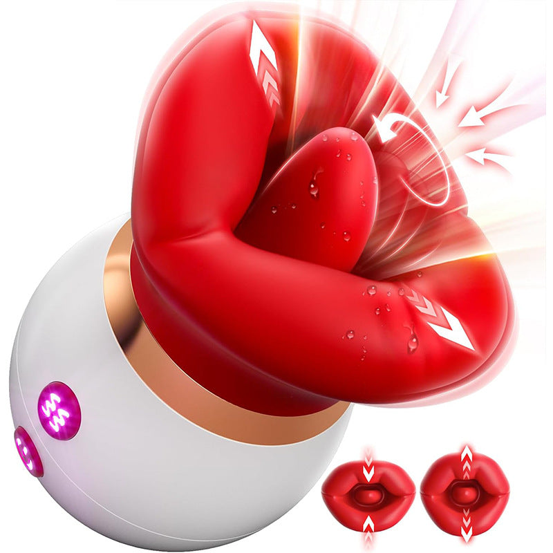 Triple in one: 3 puffs+10 licks, APP control, Female vibrator, Rose G-spot clitoral dual stimulation