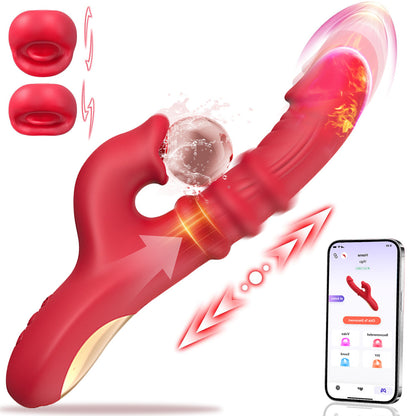 7 push+10 lick vibration, slip ring G-spot vibrator, AI thrust sex toy