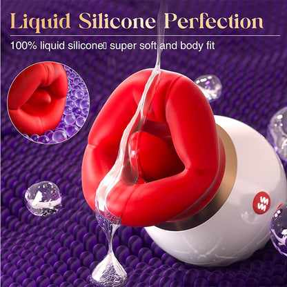 Triple in one: 3 puffs+10 licks, APP control, Female vibrator, Rose G-spot clitoral dual stimulation