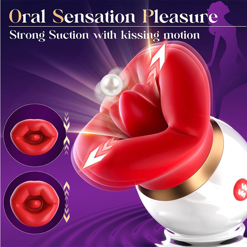 Triple in one: 3 puffs+10 licks, APP control, Female vibrator, Rose G-spot clitoral dual stimulation