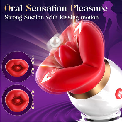 Triple in one: 3 puffs+10 licks, APP control, Female vibrator, Rose G-spot clitoral dual stimulation