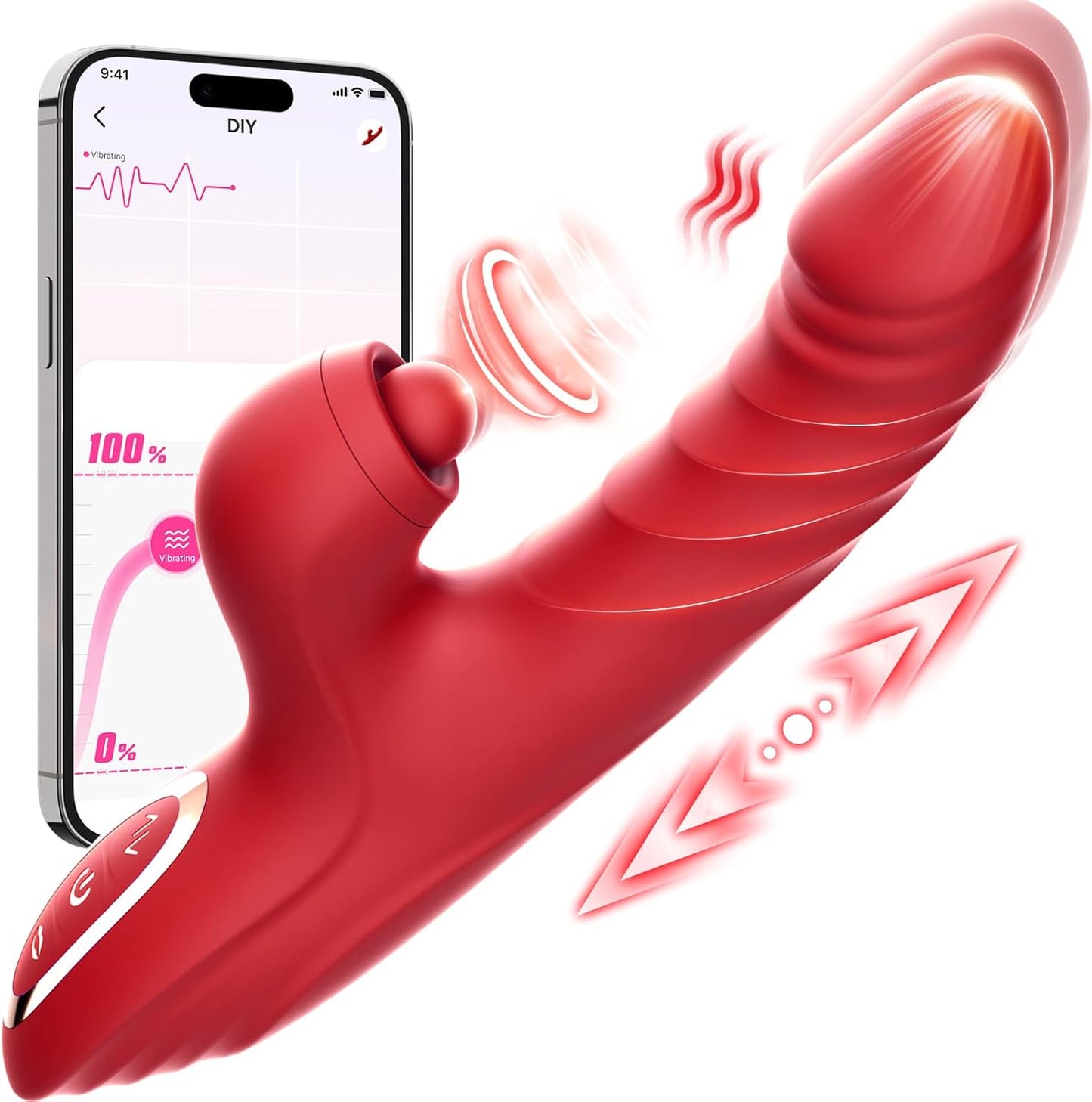 10 shakes+7 pushes+licks, AI controlled, G-spot Rose Rabbit vibrator