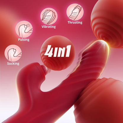 10 shakes+7 pushes+licks, AI controlled, G-spot Rose Rabbit vibrator
