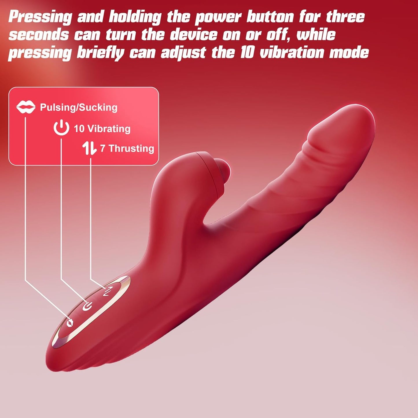 10 shakes+7 pushes+licks, AI controlled, G-spot Rose Rabbit vibrator