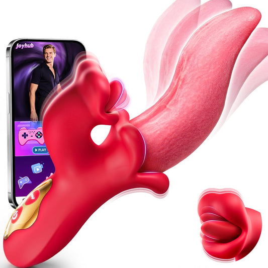 9 Licking+9 Vibration, Double Headed G-Spot clitoral synchronization, Rose Rabbit tongue vibrator.
