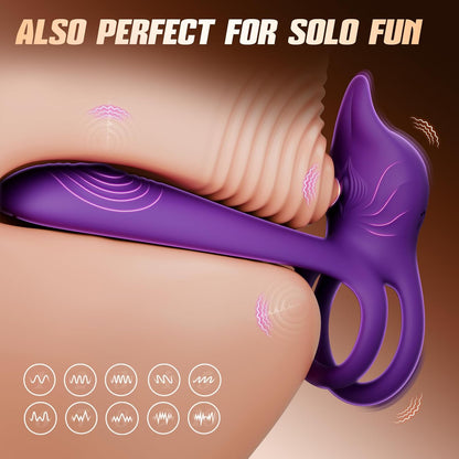 Double ring vibration+fox shaped clitoral stimulation+4.6-inch G-spot vibrator, 10 functions