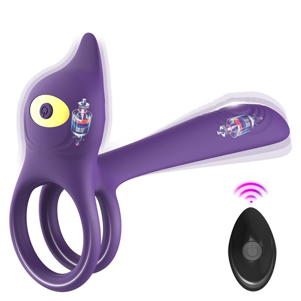 Double ring+fox shaped clitoral stimulation+4.6-inch G-spot+10 level remote control