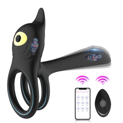 Double ring+fox shaped clitoral stimulation+4.6-inch G-spot+10 level remote control