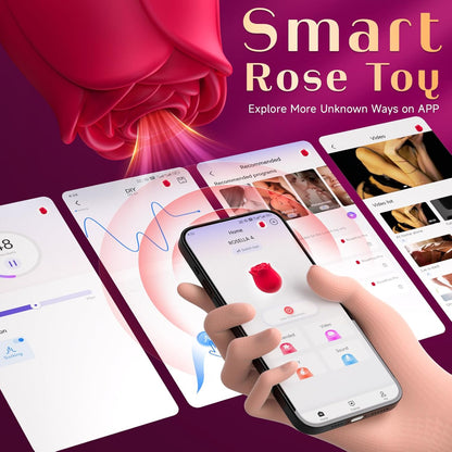 Rose G-spot vibrator: 10 levels suction, powerful clitoral suction cup