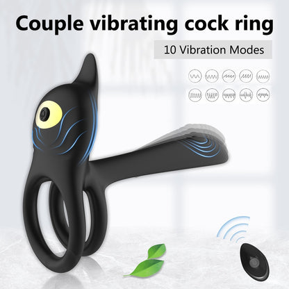 Double ring+fox shaped clitoral stimulation+4.6-inch G-spot+10 level remote control