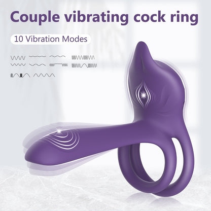 Double ring+fox shaped clitoral stimulation+4.6-inch G-spot+10 level remote control