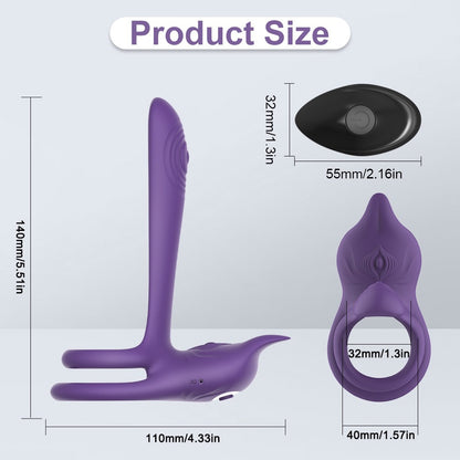 Double ring+fox shaped clitoral stimulation+4.6-inch G-spot+10 level remote control