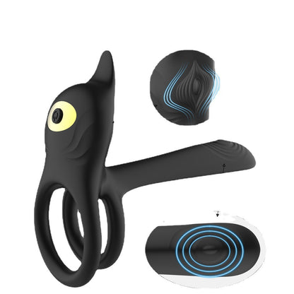Double ring+fox shaped clitoral stimulation+4.6-inch G-spot+10 level remote control